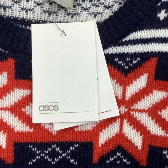 Asos holiday Size 12 Winter Snowflake Pullover Knit Sweater Top Crewneck NEW - Picture 4 of 6